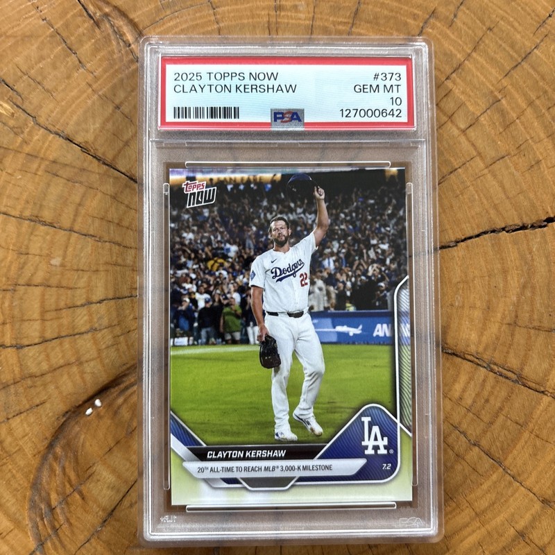 2025 Topps Now CLAYTON KERSHAW #373 - PSA-10 Los Angeles DODGERS - 3000 Ks