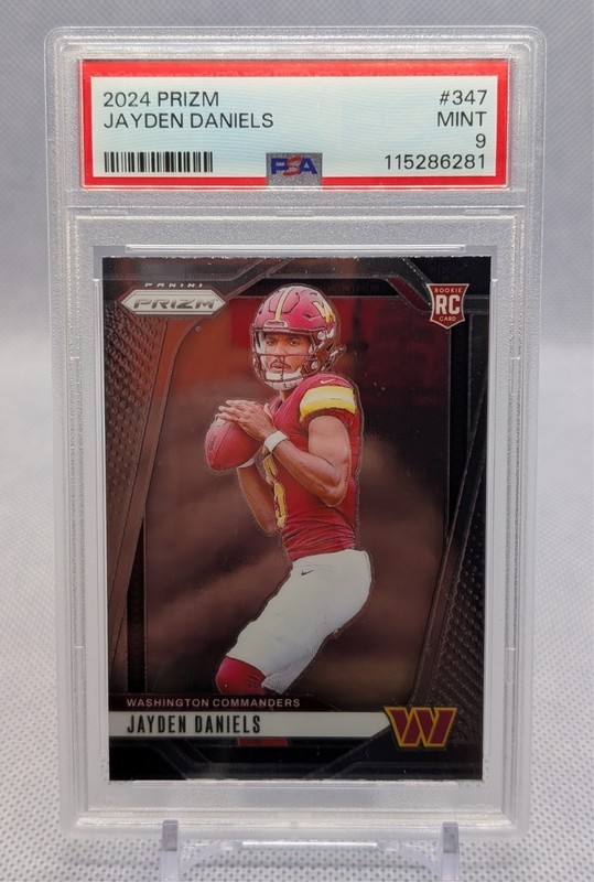 Jayden Daniels RC Rookie Prizm PSA 9 MINT - 2024 Panini Prizm Commanders