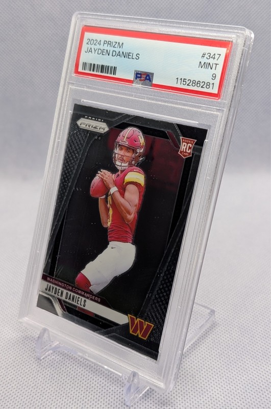 Jayden Daniels RC Rookie Prizm PSA 9 MINT - 2024 Panini Prizm Commanders view 2
