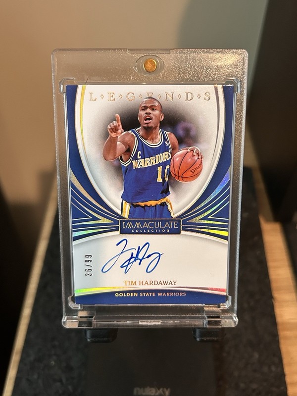 2023-24 Panini Immaculate Tim Hardaway on card auto #/99 Warriors Legends
