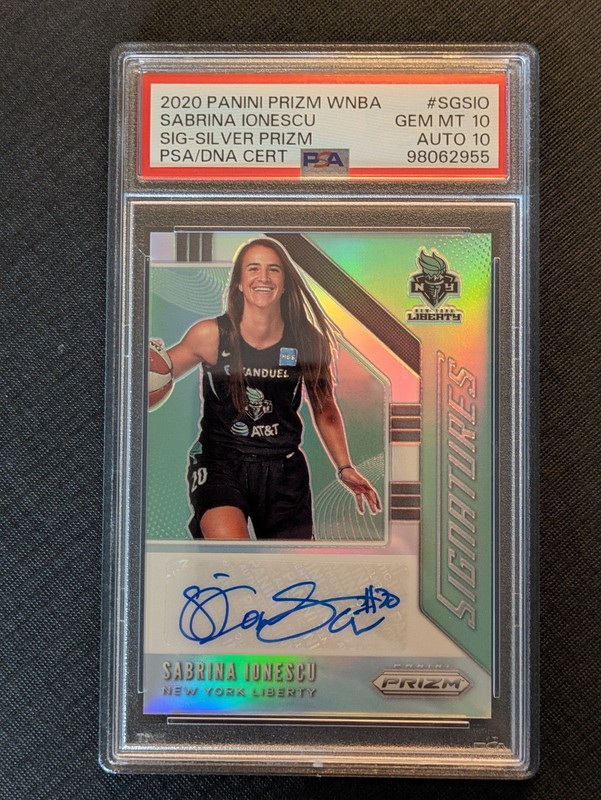 2020 Prizm WNBA Sabrina Ionescu Signatures Silver Prizm PSA 10/AUTO 10 POP 7!!