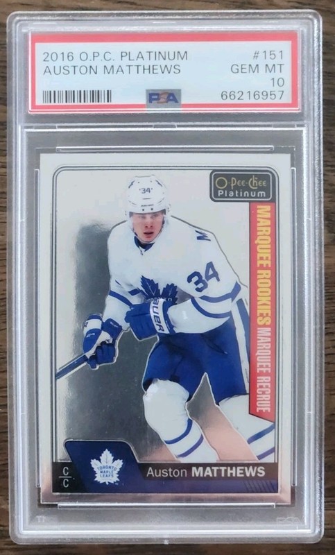 2016-17 O-Pee-Chee Platinum Marquee Rookies Auston Matthews PSA 10 view 1