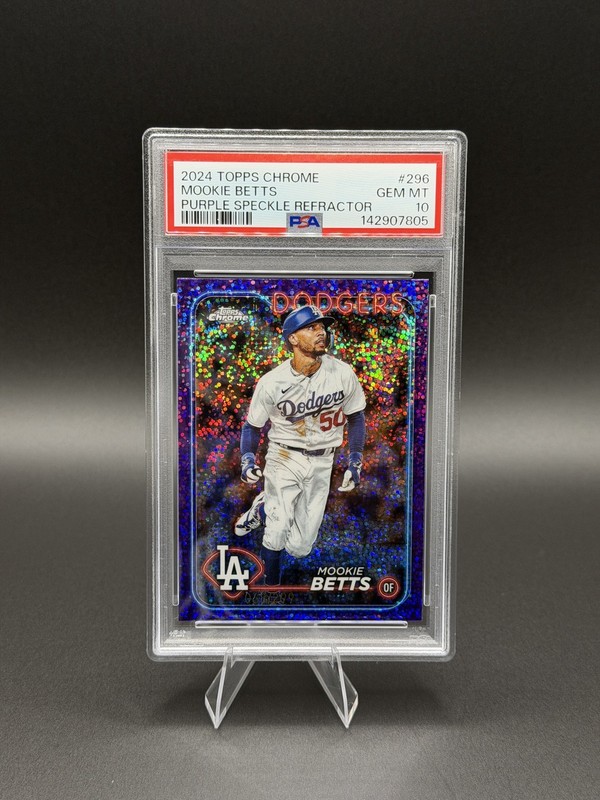 2024 Topps Chrome Mookie Betts purple speckle Refractor PSA 10 Low Pop 68 /299