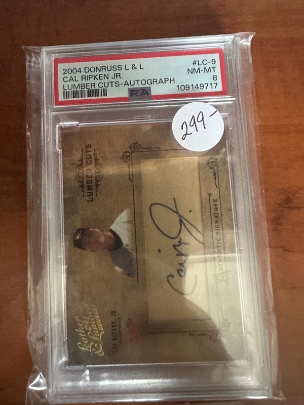 2004 Donruss L & L #LC-9 Cal Ripken J NM-MT Lumber Cuts-Auto PSA 8
