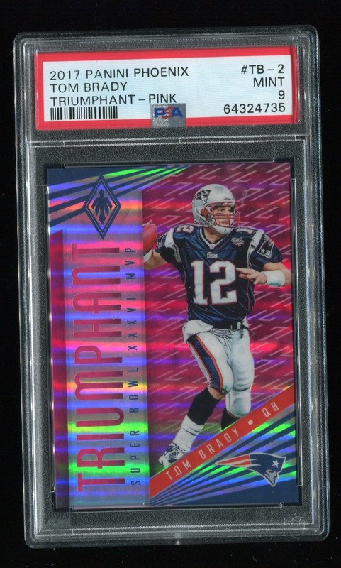 2017 Panini Phoenix Tom Brady /199 Triumphant Pink New England Patriots PSA 9