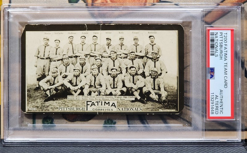 PITTSBURGH NATIONALS HONUS WAGNER 1913 T200 Fatima Cigarettes PSA Authentic 