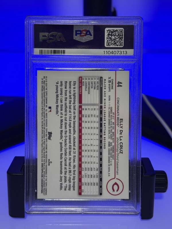 Elly De La Cruz Rookie PSA 9 Topps Chrome PINK Refractor view 2