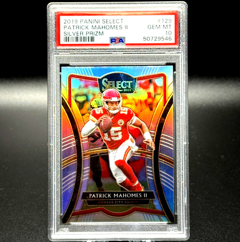 PATRICK MAHOMES II 2019 PANINI SELECT #129 PREMIER LEVEL SILVER PRIZM GEM PSA 10