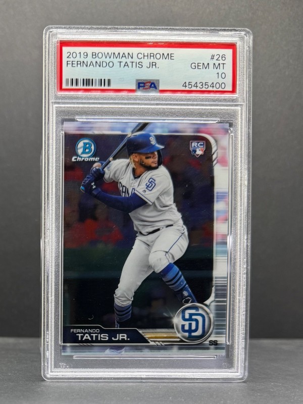 Fernando Tatis Jr. RC Rookie Padres PSA 10 GEM MINT 2019 Chrome Bowman view 1
