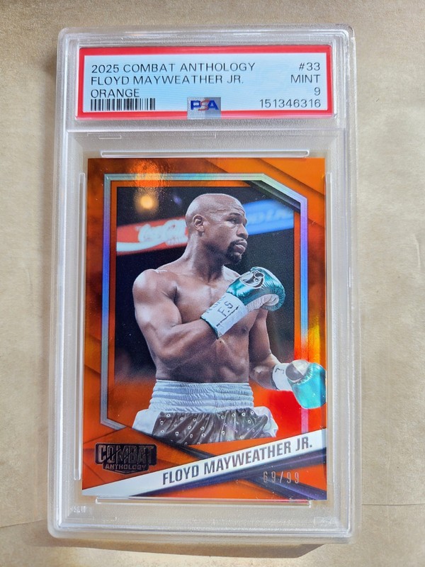 PSA 9 Combat Antology 2025 Floyd Mayweather Jr. Orange 69/99