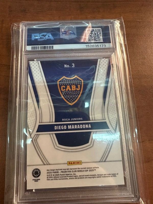 2025 Prizm FIFA CWC #3 Diego Maradona PSA 9 MINT view 2