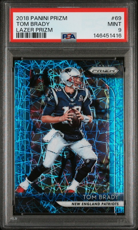 2018 PANINI PRIZM LAZER PRIZM #69 TOM BRADY PSA 9