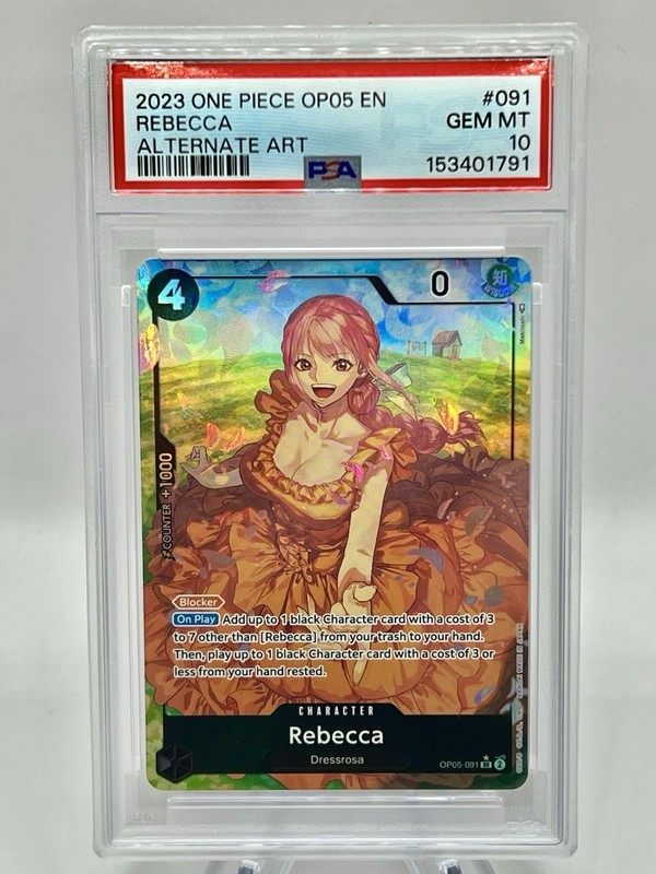 PSA 10 Rebecca Alt Art OP05-091 SR Awakening of the New Era One Piece English