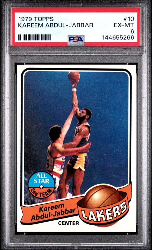 1979-80 Topps - Kareem Abdul-Jabbar #10 Cert# 144655266 PSA 6