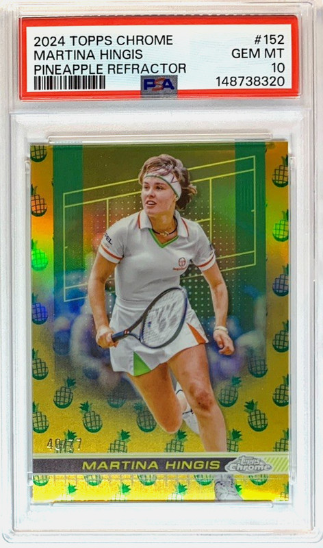 2024 TOPPS CHROME TENNIS #152 MARTINA HINGIS HOF PINEAPPLE REF. PSA 10--#40/77