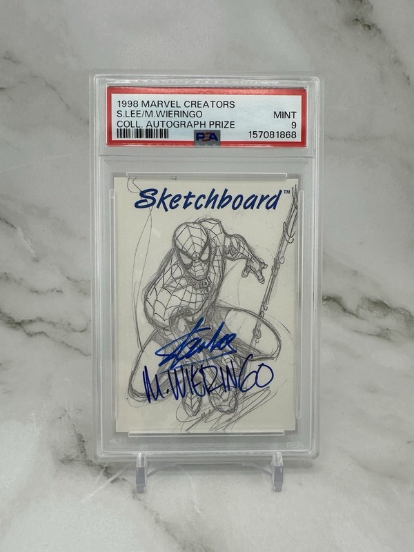 1998 Marvel Creators Spider-Man -  Stan Lee & Mike Wieringo Auto - PSA 9 POP 1!