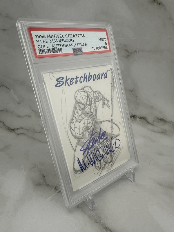 1998 Marvel Creators Spider-Man -  Stan Lee & Mike Wieringo Auto - PSA 9 POP 1! view 2