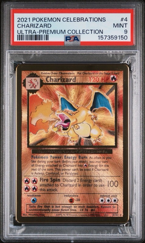 2021 Pokemon Celebrations Classic UPC Gold Metal #4 Charizard PSA 9 MINT