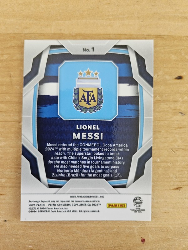 2024 Panini Prizm CONMEBOL Copa America - #1 Lionel Messi📈World Cup-GOAT view 2