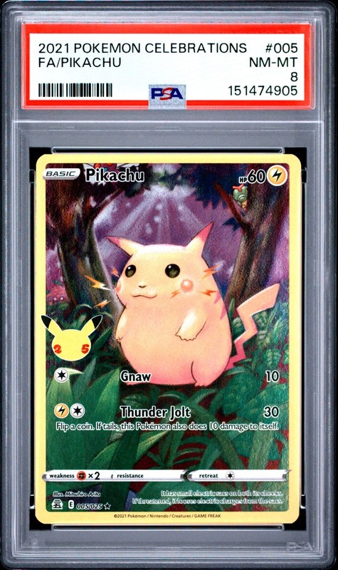 2021 Pokemon Celebrations Pikachu #005/025 PSA 8