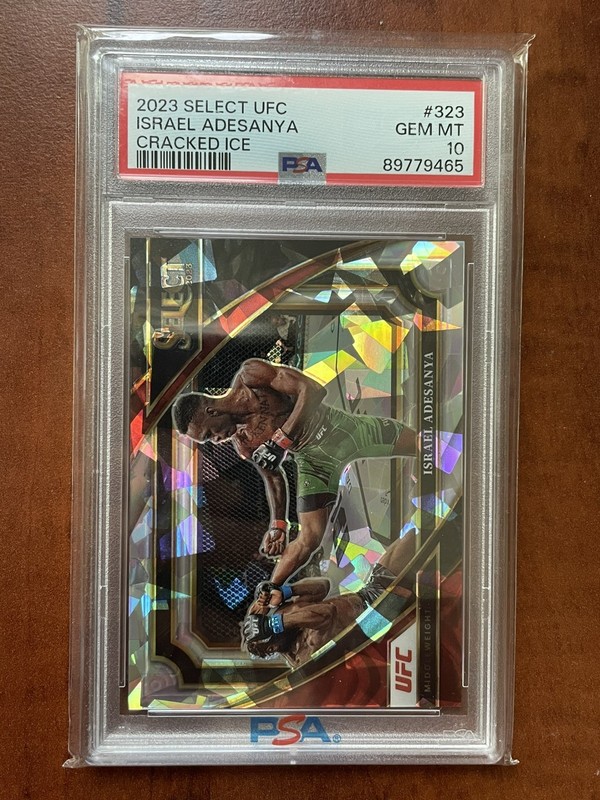 2023 Select UFC Israel Adesanya Cracked Ice /8 #323 PSA 10