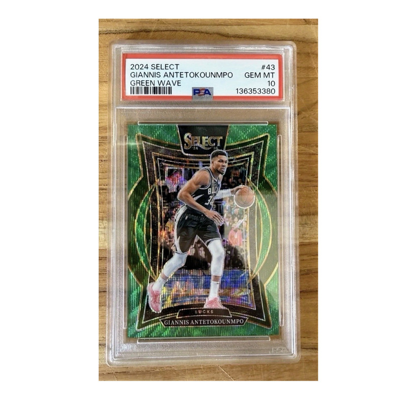 2024-25 Panini Select  Giannis Antetokounmpo #43 Green Wave /50 PSA 10 NBA