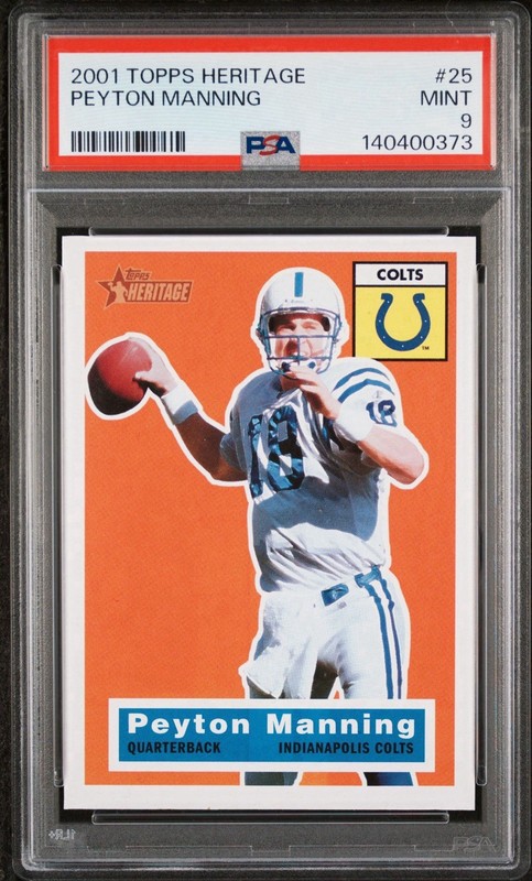 2001 Topps Heritage #25 Peyton Manning PSA 9 MINT; Indianapolis Colts; HOF NFL