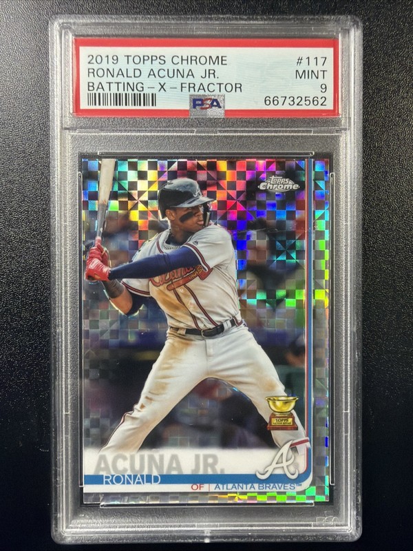 2019 TOPPS CHROME XFRACTOR RONALD ACUNA JR. ROOKIE CUP #117 PSA 9 A1