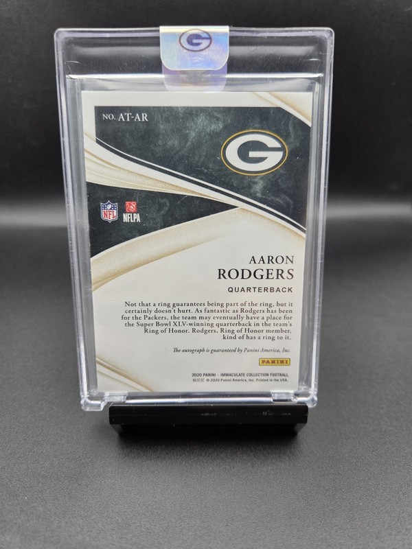 ON-CARD AUTO 8/10! 2020 Immaculate All-Time Greats Aaron Rodgers Packers view 2