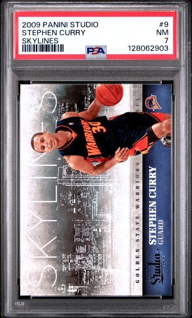 2009 Panini Studio STEPHEN CURRY Rookie Skylines #9 Warriors PSA 7