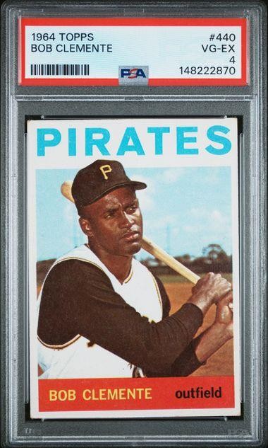 1964 Topps Baseball Card ROBERTO CLEMENTE #440 Pittsburgh Pirates PSA 4