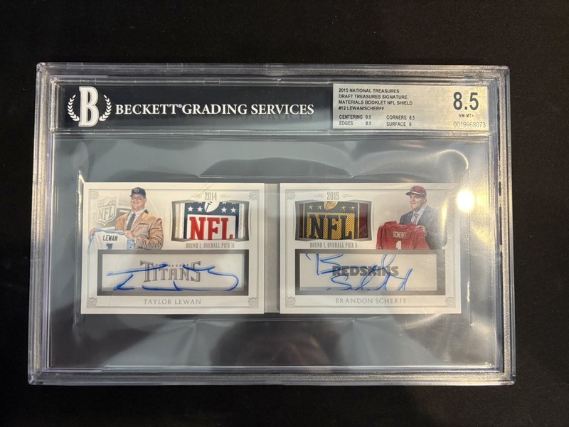 2015 Panini National Treasures LEWAN / SCHERFF Materials Booklet NFL Shield 1/1