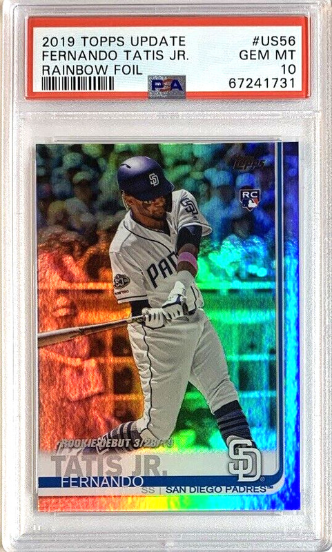 2019 TOPPS UPDATE RAINBOW FOIL # US56 FERNANDO TATIS JR. ROOKIE PSA 10-FAST SHIP view 1