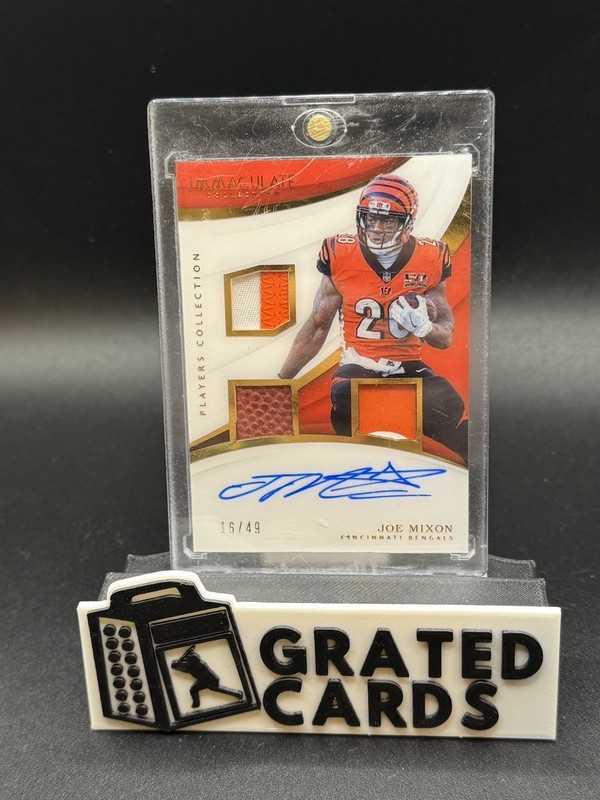 JOE MIXON 2018 PANINI IMMACULATE COLL #PC-JM PLAYERS COLL PATCH AUTO 16/49