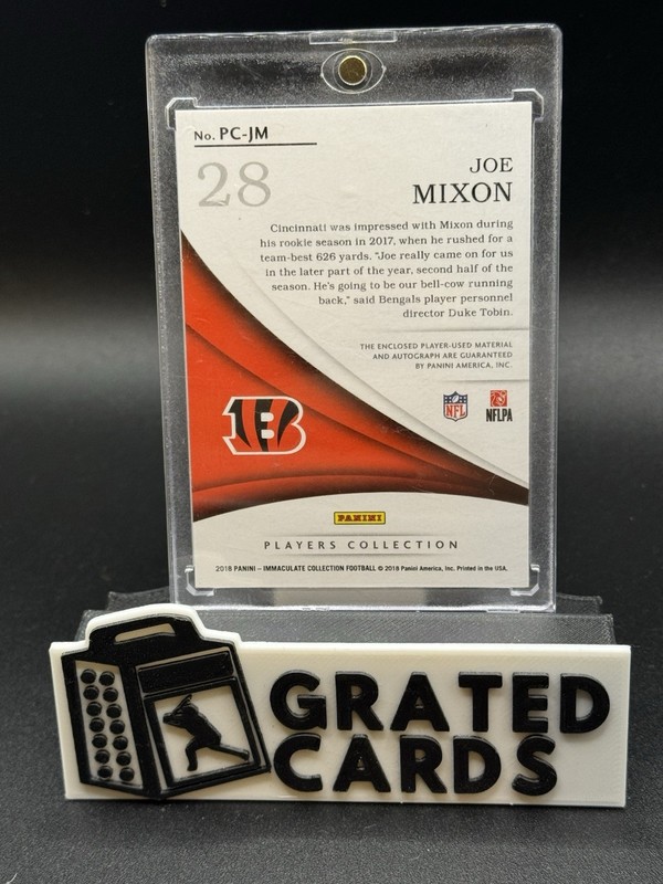 JOE MIXON 2018 PANINI IMMACULATE COLL #PC-JM PLAYERS COLL PATCH AUTO 16/49 view 2
