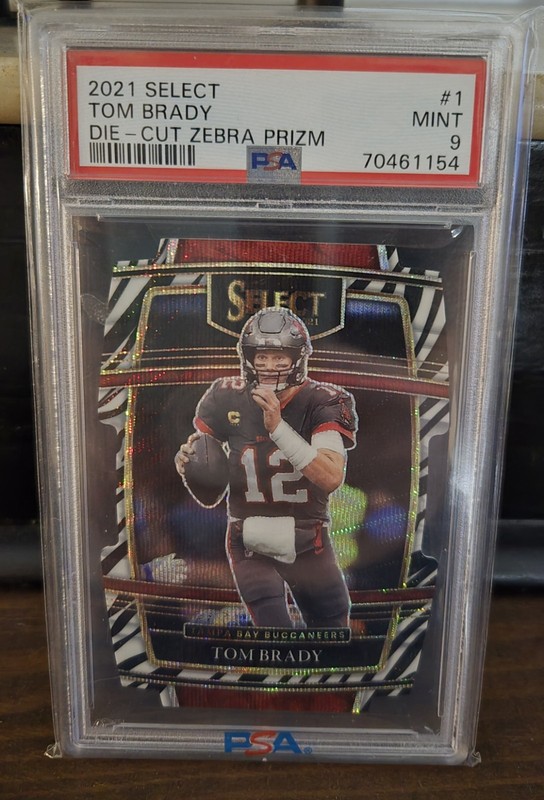 2021  Select Tom Brady Die - Cut Zebra Prizm SSP #1 PSA 9 low GOAT 🐐  CASE HIT 