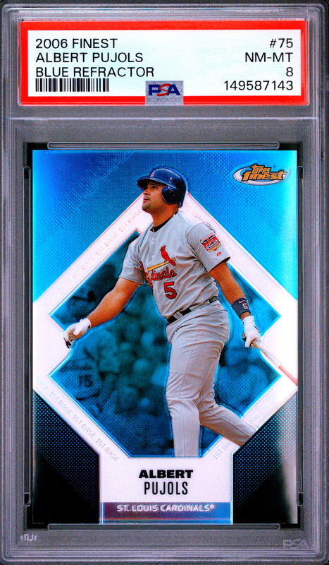2006 Finest Albert Pujols BLUE REFRACTOR /299 PSA 8 NM-MINT! 🔥 Low Pop!