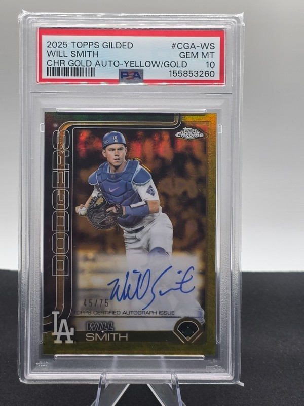 2025 Topps Chrome Gilded Will Smith #CGA-WS Yellow/Gold Auto /75 PSA 10