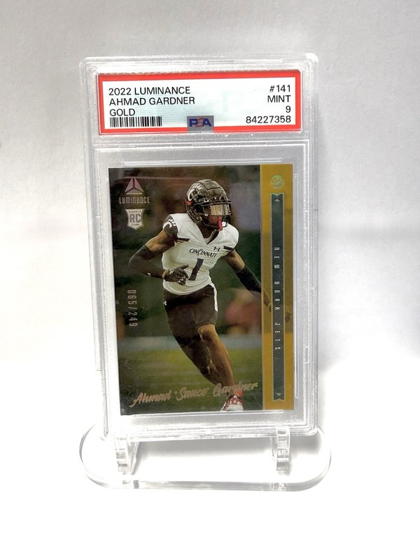 2022 Panini Luminance Ahmad "Sauce" Gardner Gold #141 Rookie PSA 9 #/249
