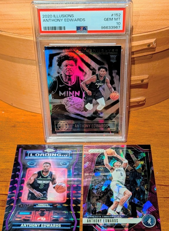 2025-26 Topps Chrome Anthony Edwards Purple Refractor Geometric /75 PSA 10 RC 