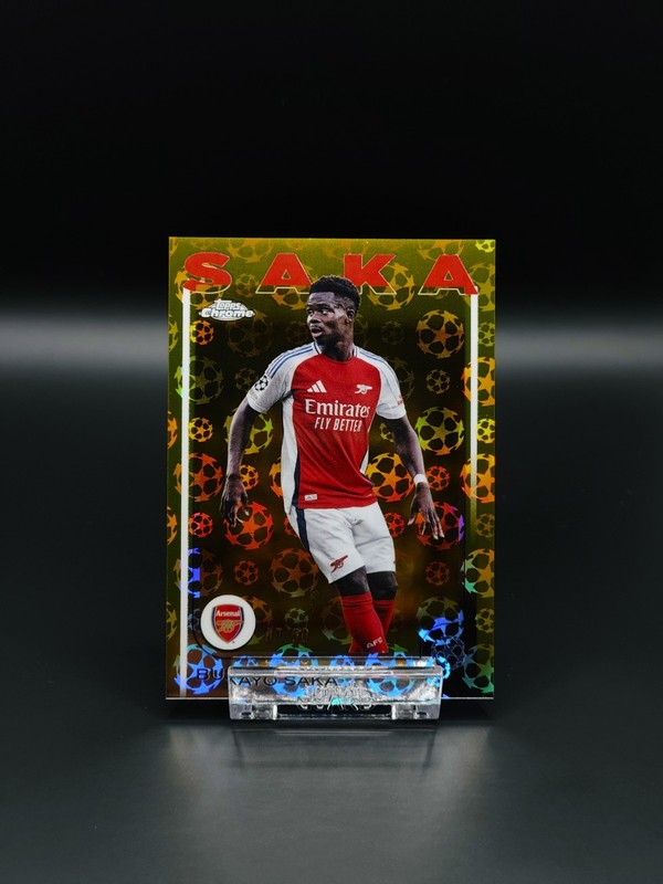 Topps Chrome Logofractor Bukayo Saka Gold Parallel Arsenal *SHIRT MATCH* 07/50 view 1