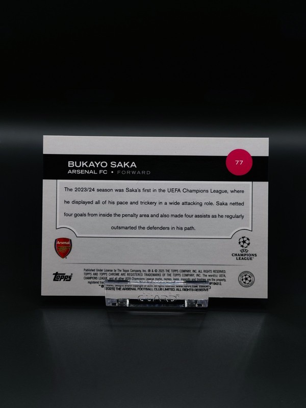 Topps Chrome Logofractor Bukayo Saka Gold Parallel Arsenal *SHIRT MATCH*  07/50  view 2