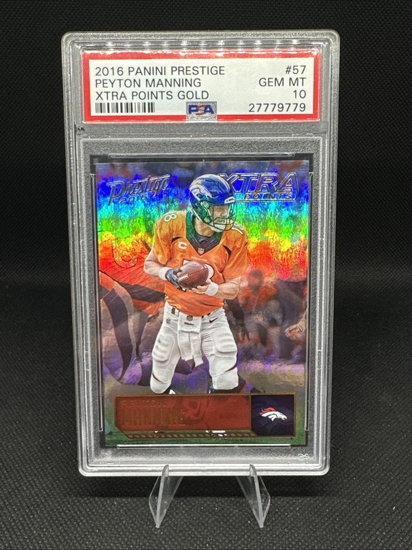 2016 Panini Prestige Peyton Manning Xtra Points Gold /50 #57 PSA GEM MT 10