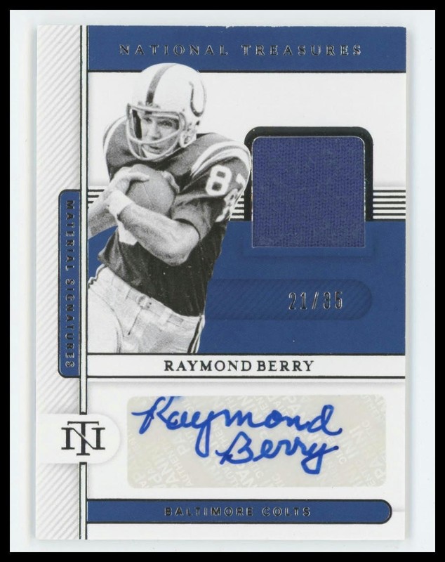2020 Panini National Treasures Raymond Berry Material Signatures Auto /35