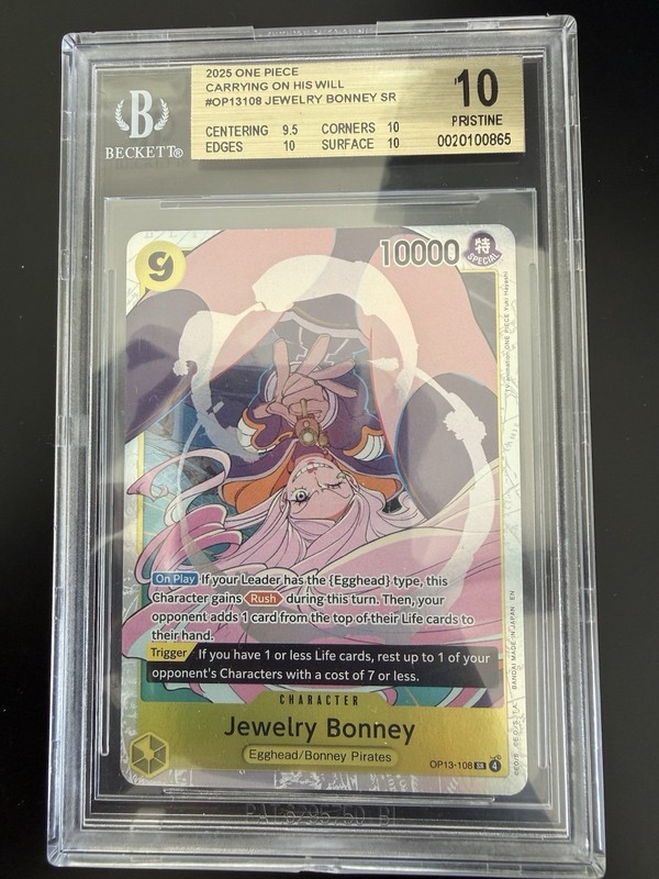 2025 One Piece OP13108 Jewelry Bonney SR Carrying on His Will PRISTINE BGS 10