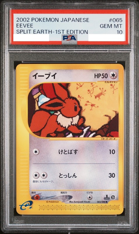 PSA10 Pokemon Card Eevee Split  Earth 1st Edition 2002 065 Japanese
