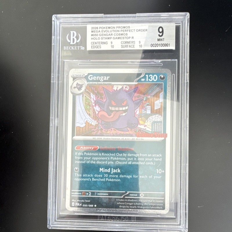 Pokémon Gengar 050/088 2026 Promos Cosmos Holo GameStop Stamp BGS 9