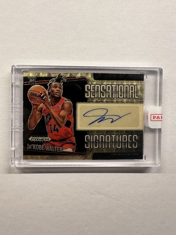 2024-25 Prizm Black Ja’Kobe Walter Gold Vinyl Prizm Rookie Auto 3/5