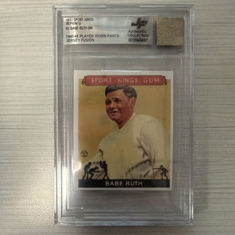 Jersey Fusion 1933 Sports kings reprint #2 Babe Ruth + Worn pants