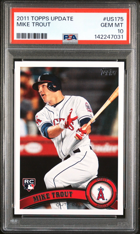 MIKE TROUT 2011 TOPPS UPDATE ROOKIE RC #US175 PSA 10 GEM MINT! ANGELS #142247031